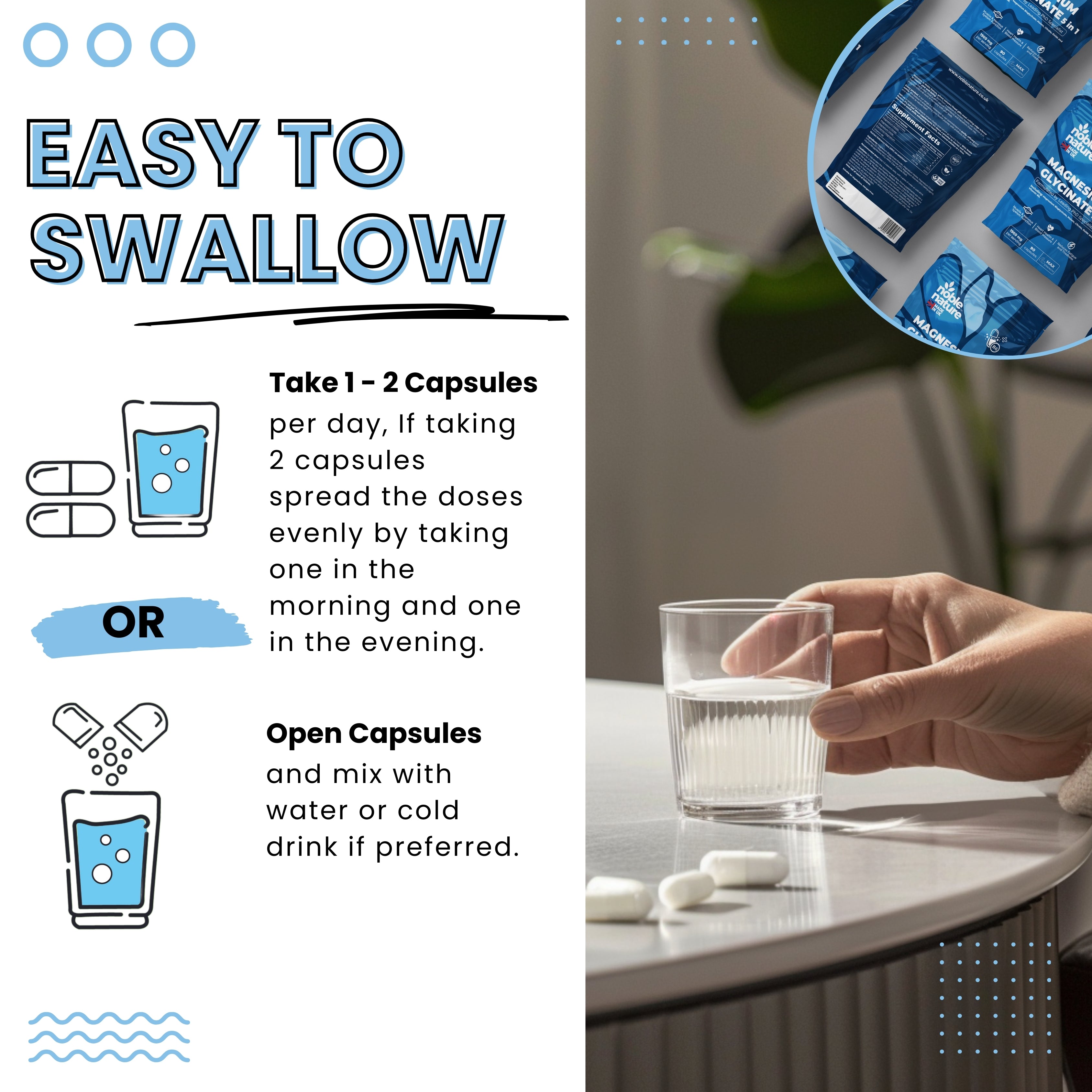 Magnesium Glycinate 5 in 1 high strength 90 Capsules