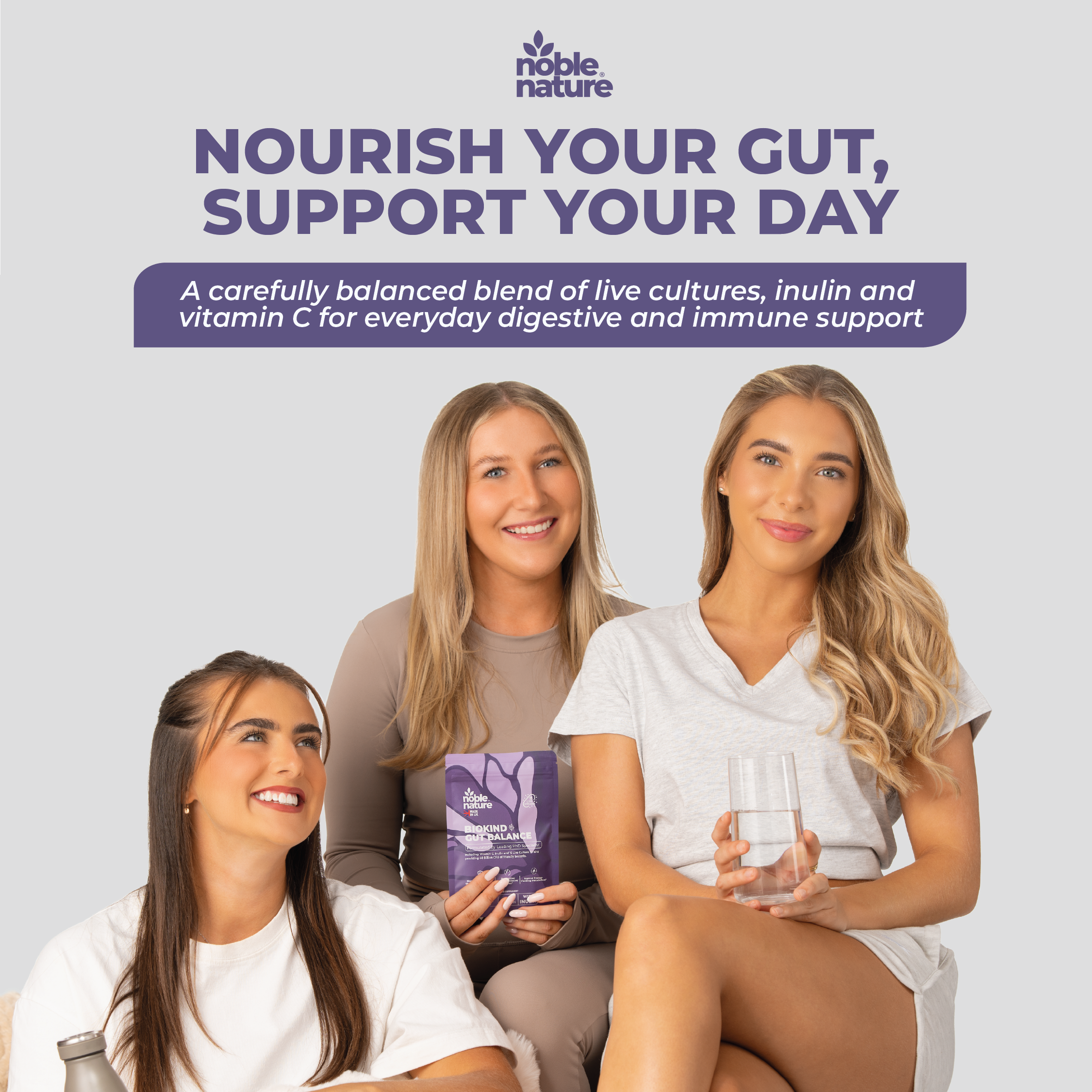 Biokind Probiotics Gut Balance – 15 Strains 40 Billion CFU Vitamin C and Inulin