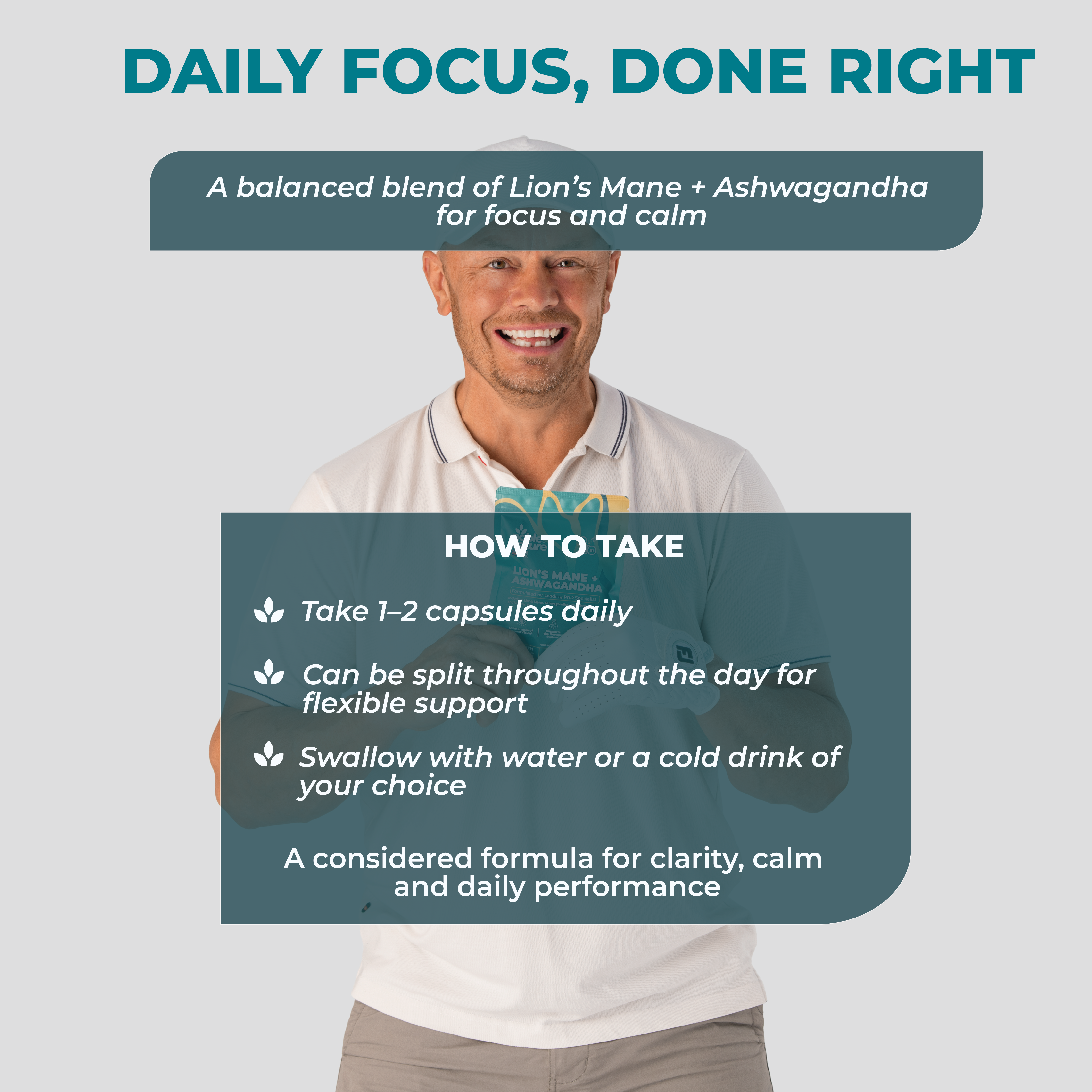 Lions Mane ashwagandha 4 in 1 with Zinc bisglycinate and Vitamin B1