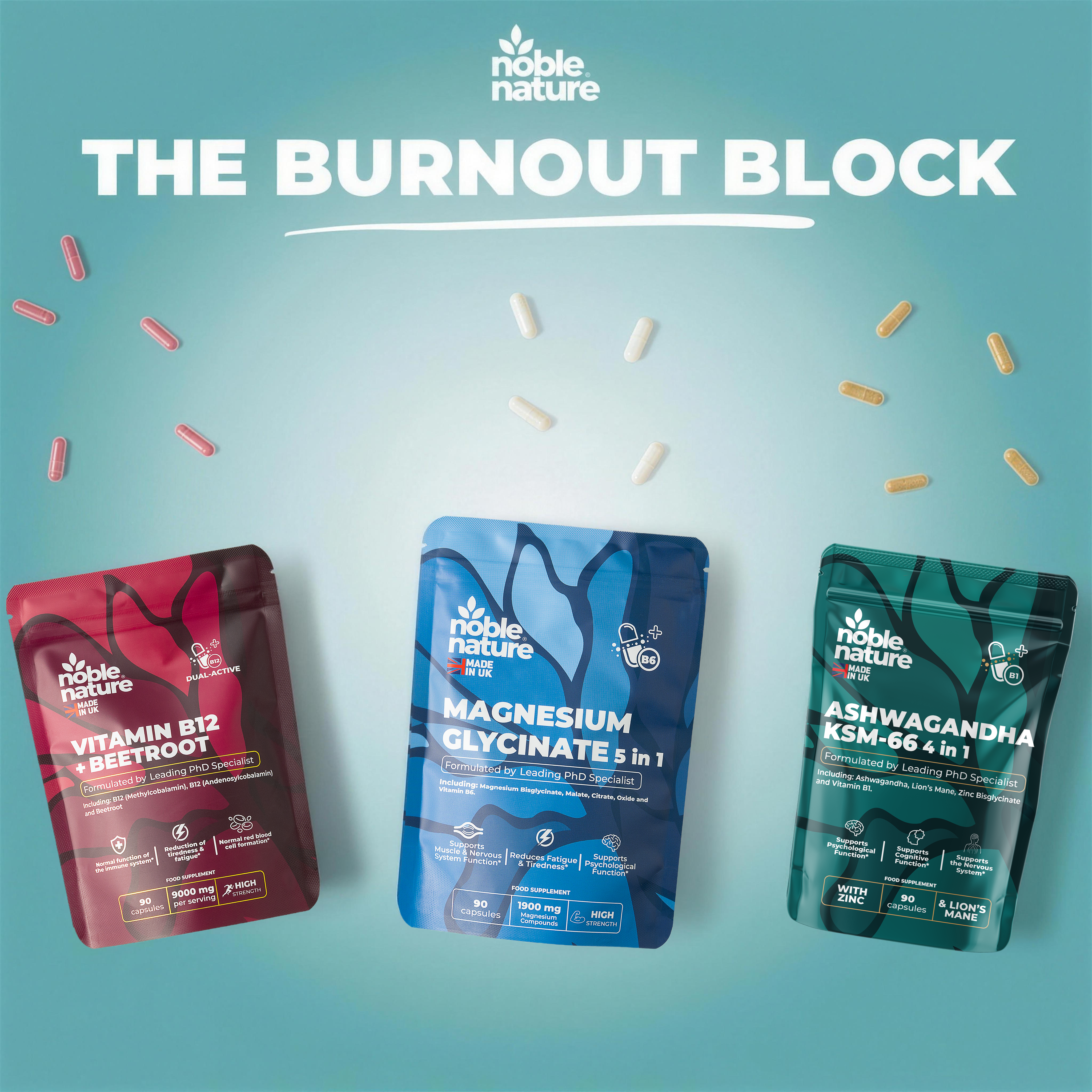 NobleNature | The Burnout Block – Energy, Focus & Stress Support Bundle
