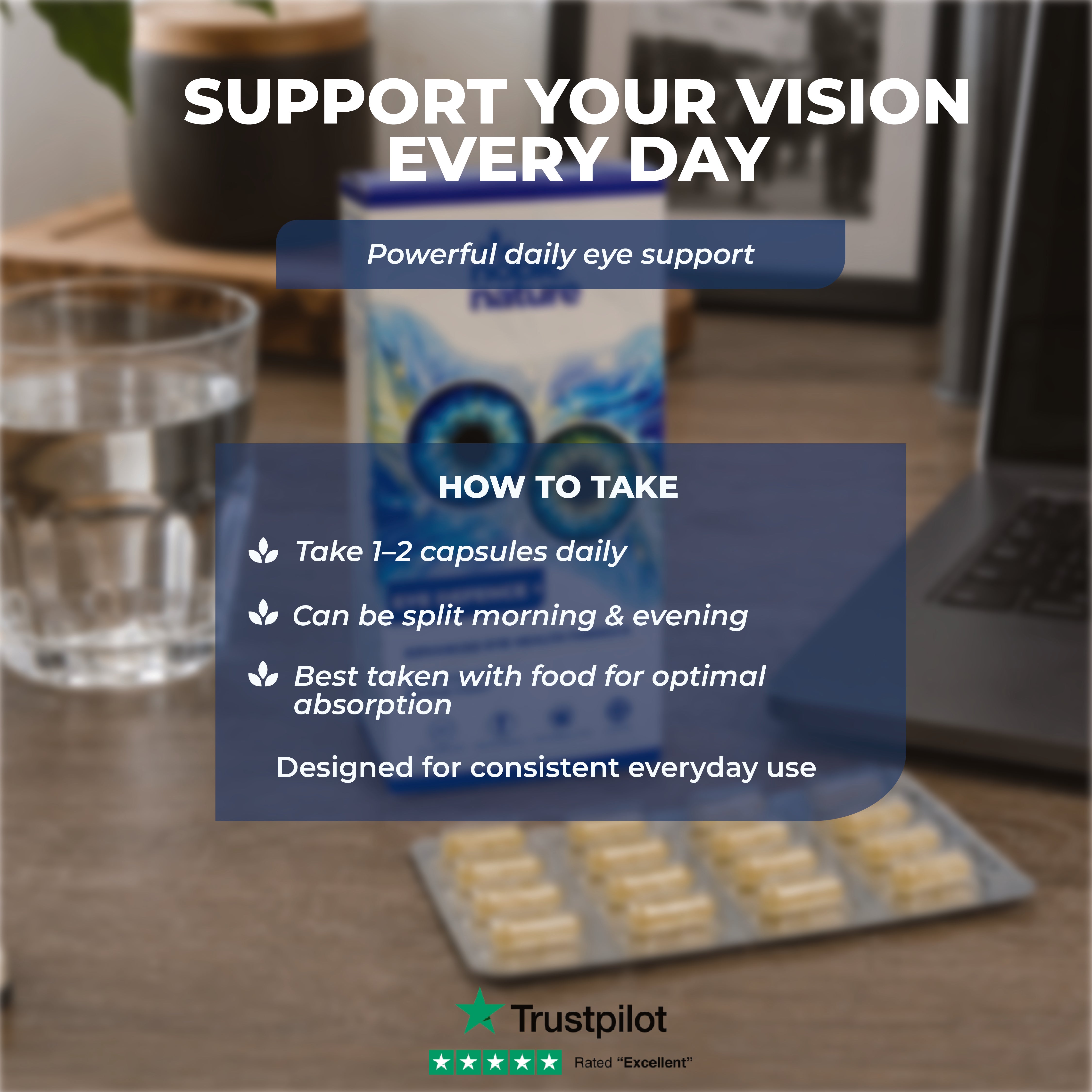 Eye Defence+ | Vitamin A, Zinc, Lutein & Zeaxanthin | Advanced Eye Health Formulated by PhD Expert
