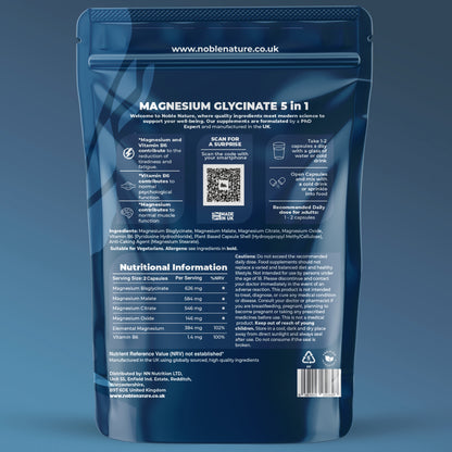 Magnesium Glycinate 5 in 1 high strength 90 Capsules