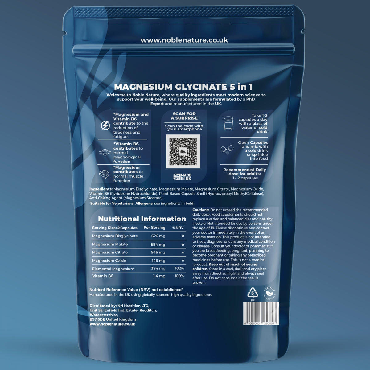 Magnesium Glycinate 5 in 1 high strength 90 Capsules