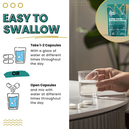 Lions Mane ashwagandha 4 in 1 with Zinc bisglycinate and Vitamin B1