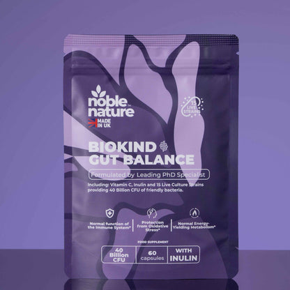 Biokind Probiotics Gut Balance – 15 Strains 40 Billion CFU Vitamin C and Inulin