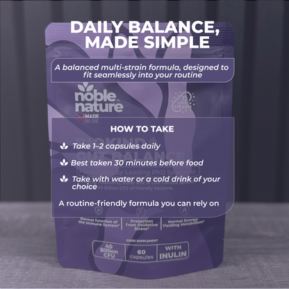 Biokind Probiotics Gut Balance – 15 Strains 40 Billion CFU Vitamin C and Inulin