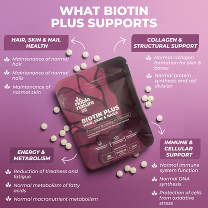 BIOTIN PLUS with Vitamin C, Zinc & Selenium 180 Tablets High Strength