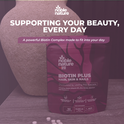 BIOTIN PLUS with Vitamin C, Zinc & Selenium 180 Tablets High Strength