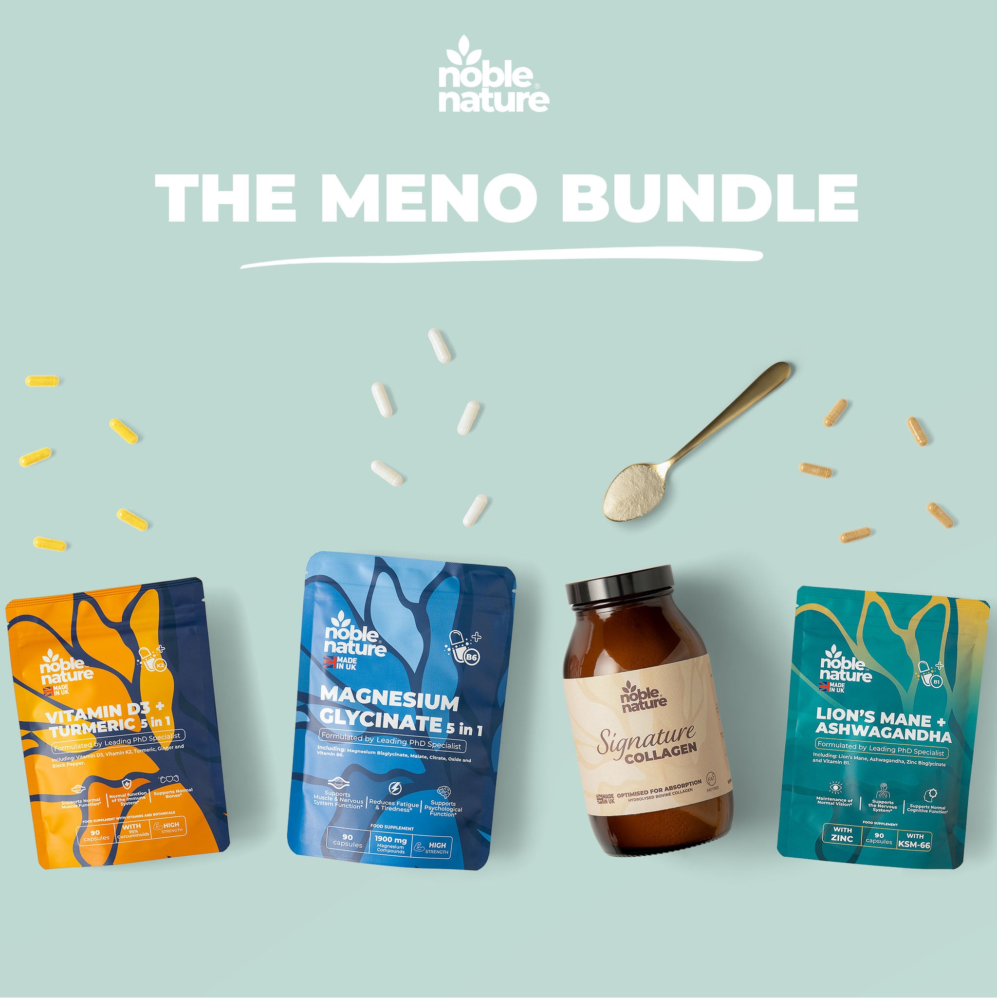 Women’s Meno Support Bundle | Magnesium, Collagen, D3+K2 & Adaptogen Complex