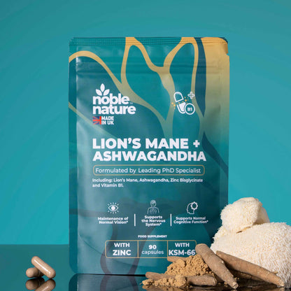 Lions Mane ashwagandha 4 in 1 with Zinc bisglycinate and Vitamin B1
