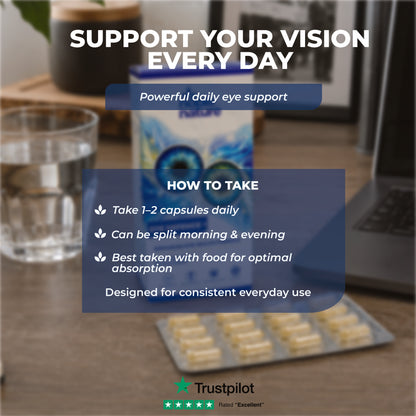 Eye Defence+ | Vitamin A, Zinc, Lutein & Zeaxanthin | Advanced Eye Health Formulated by PhD Expert